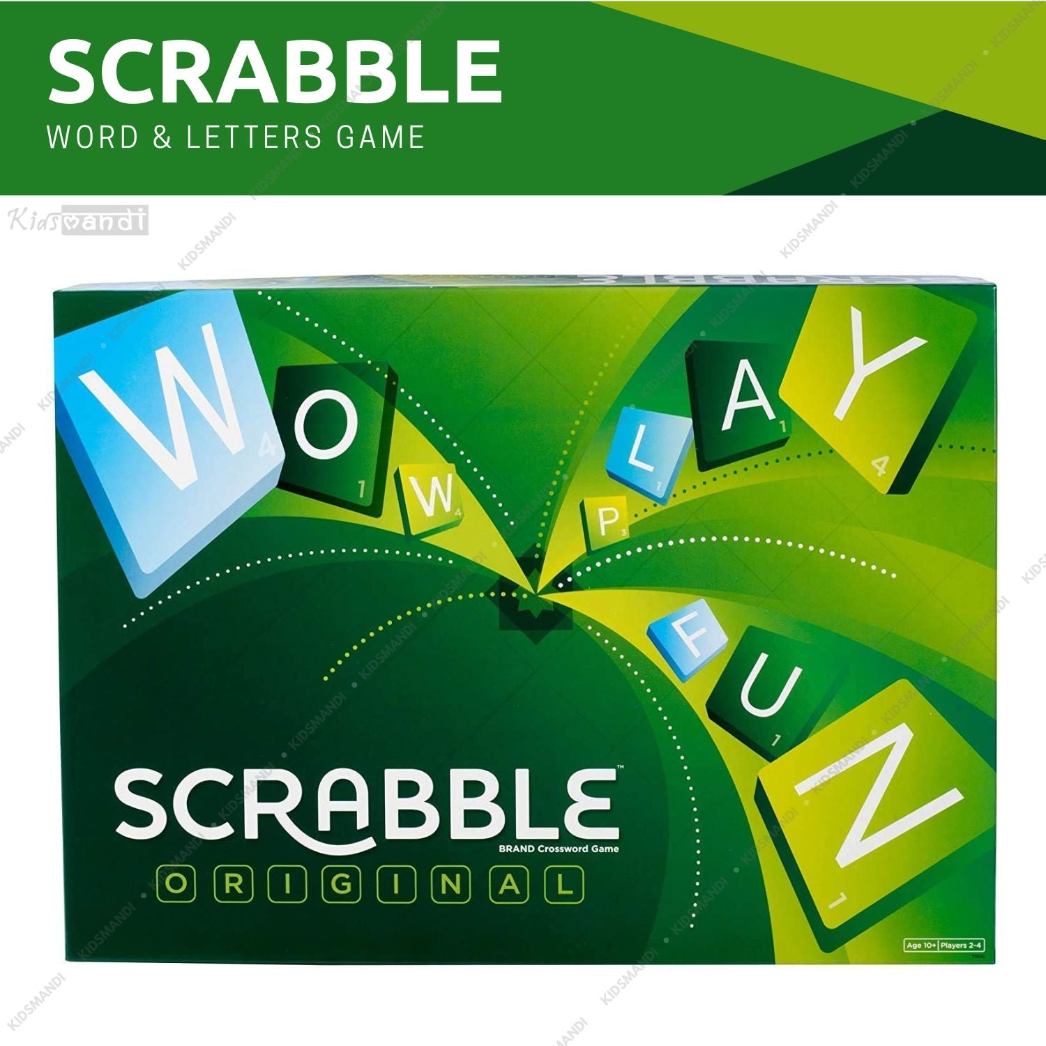 Kids Mandi - Scrabble board game with colorful letter tiles.