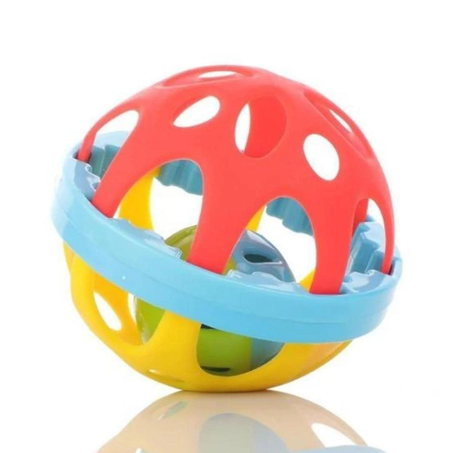 Plastic Colourful Lovely Attractive Baby Ball Shape Rattle Teether Toys Set of Pcs for Babies, Toddlers, Infants Children
