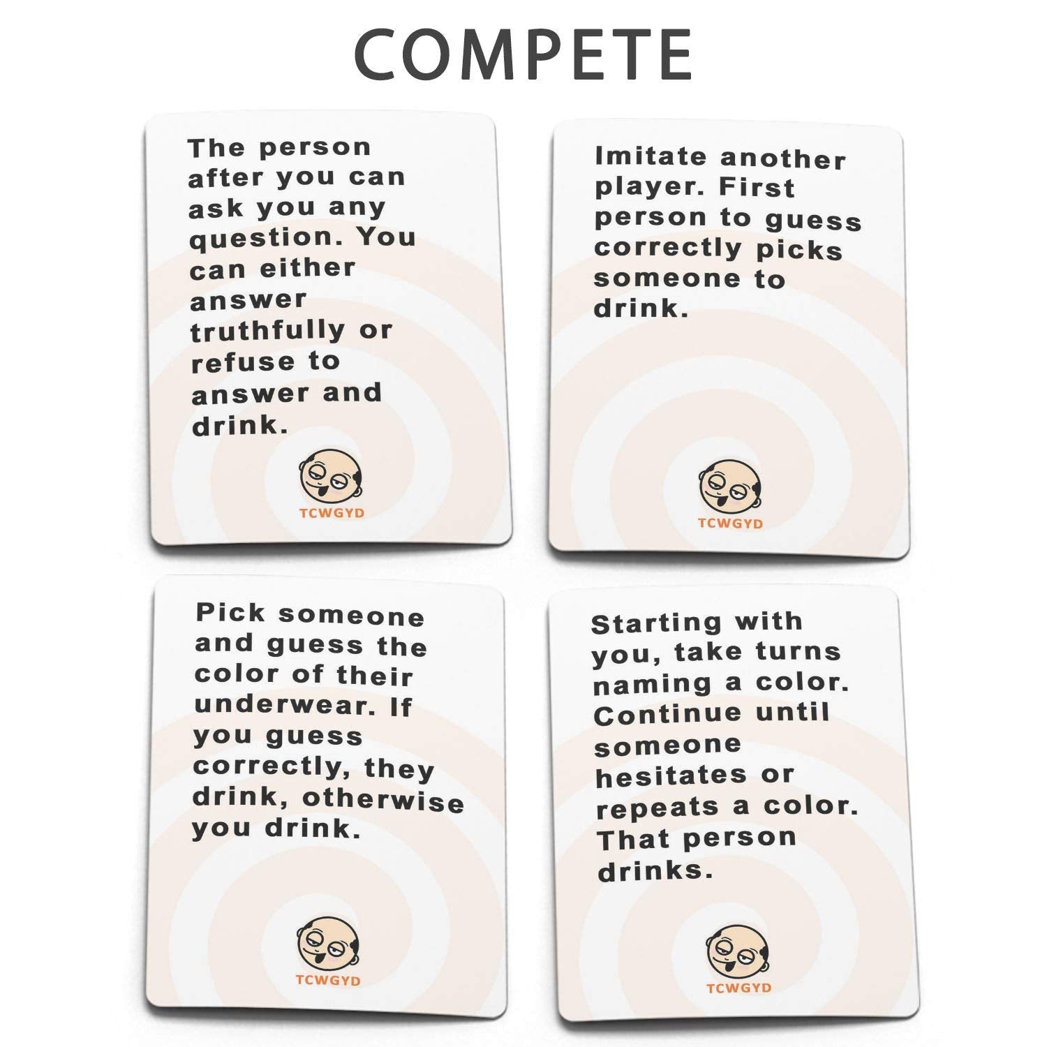 KIDS MANDI logo on "These Cards Will Get You Drunk" game.