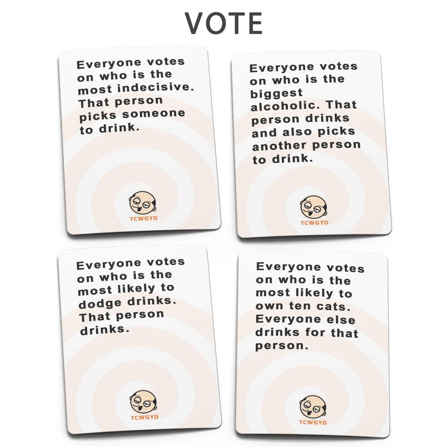KIDS MANDI logo on "These Cards Will Get You Drunk" game.