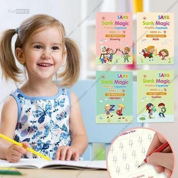 4 Pcs Magic Practice Copybook Set For Kids