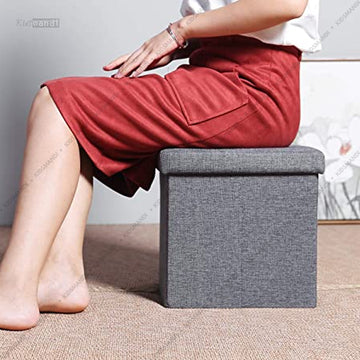 Cube Shape Stool for Sitting with Storage