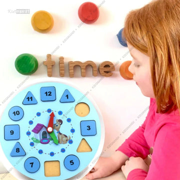 Wooden Shape Color Sorting Clock