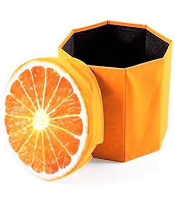 Kids Mandi 3D Fruit Design Multipurpose Velvet Storage Seat Box