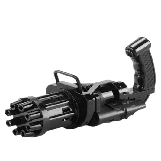 Kids Mandi 8-hole battery-operated bubbles gun floating in air bubbles.