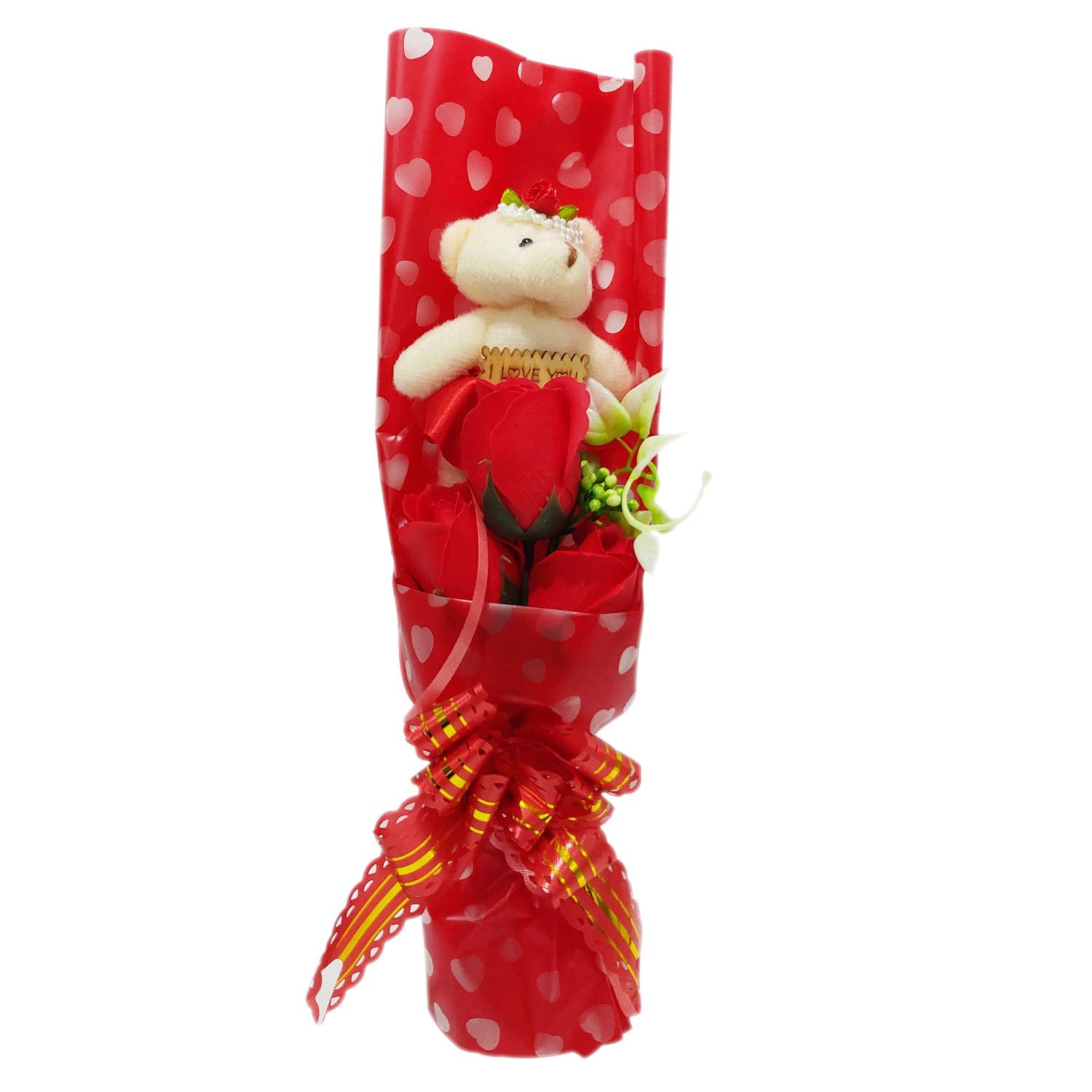 KIDS MANDI Sisq Rose Bouquet with Small Teddy Gift Set