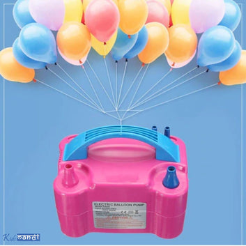 Kids Mandi portable electric air balloon pump with dual nozzle.
