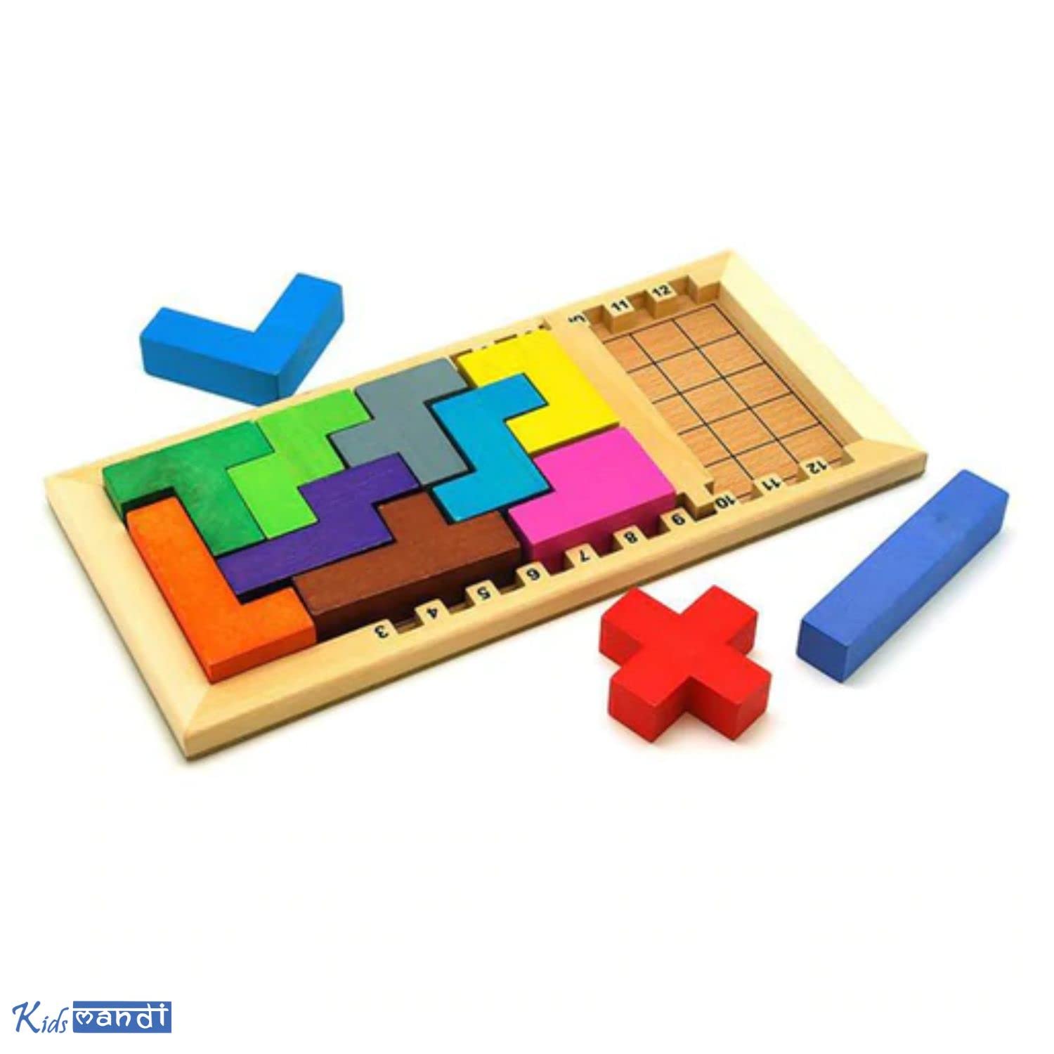 Kids Mandi Wooden Blocks Puzzle Brain Teasers Toy Tangram Jigsaw