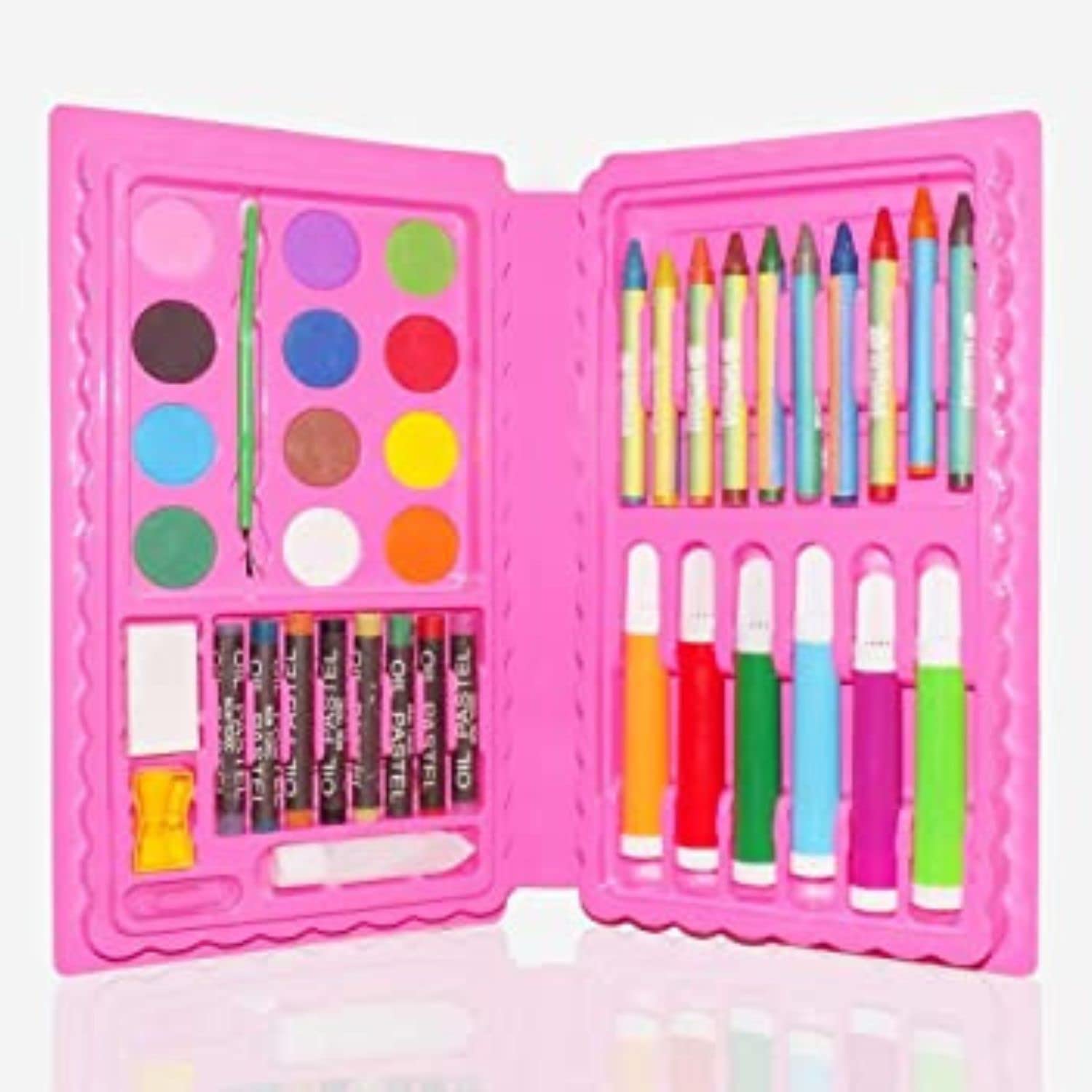 "Kids Mandi art supplies in portable box for drawing"