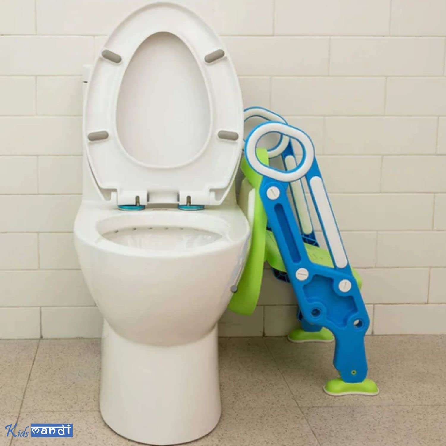 KIDS MANDI potty trainer with safe handrails for toddlers.
