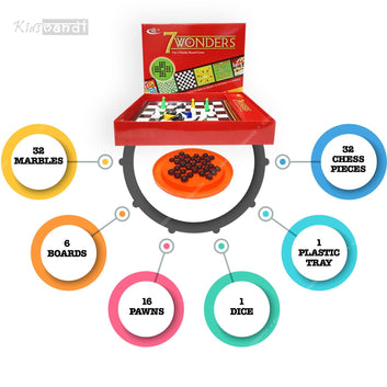 Kids Mandi seven-in-one family board game set.