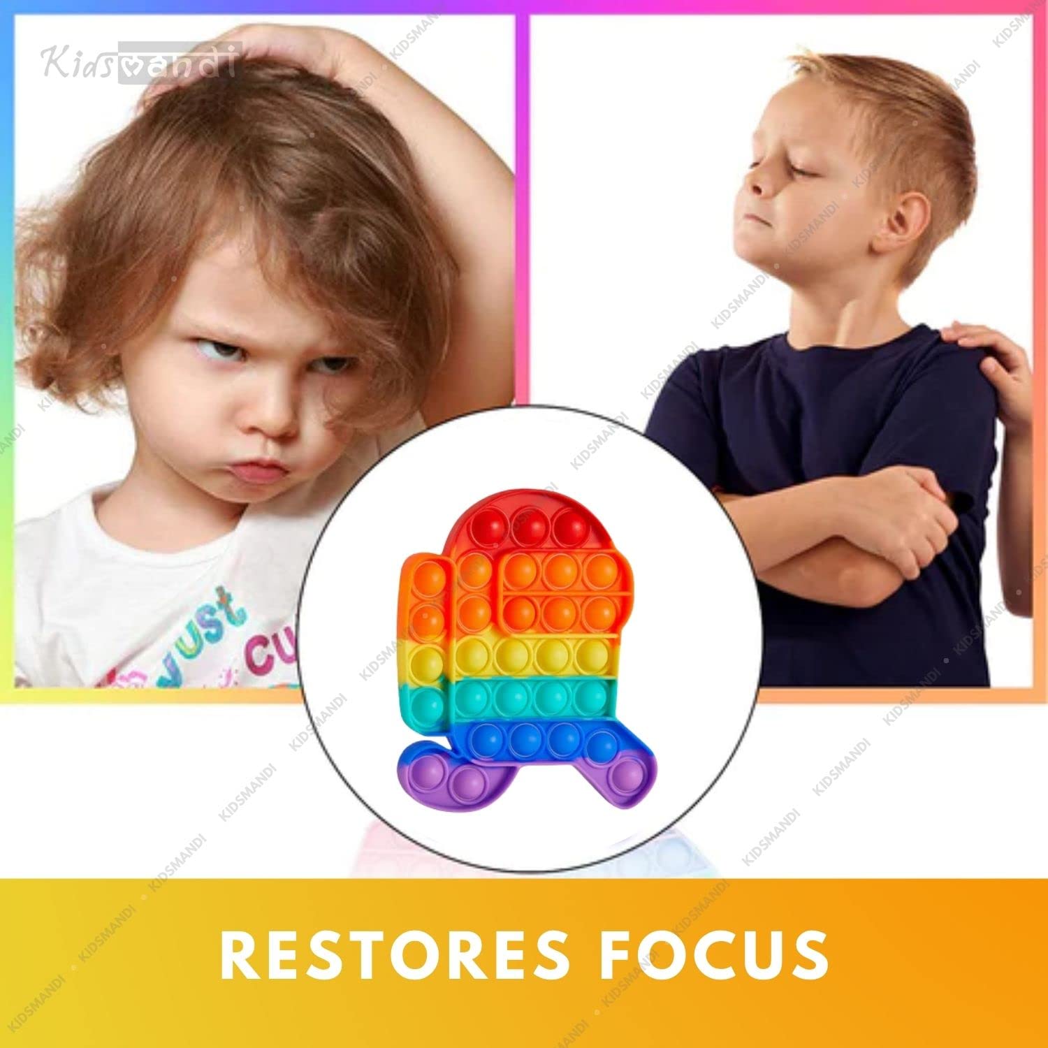 Kids Mandi Pop It Bubble Fidget Toy Sensory Tool