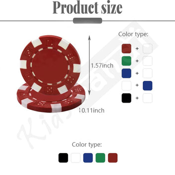 Kids Mandi Ceramic Poker Chips - Casino Texas Holdem Blackjack
