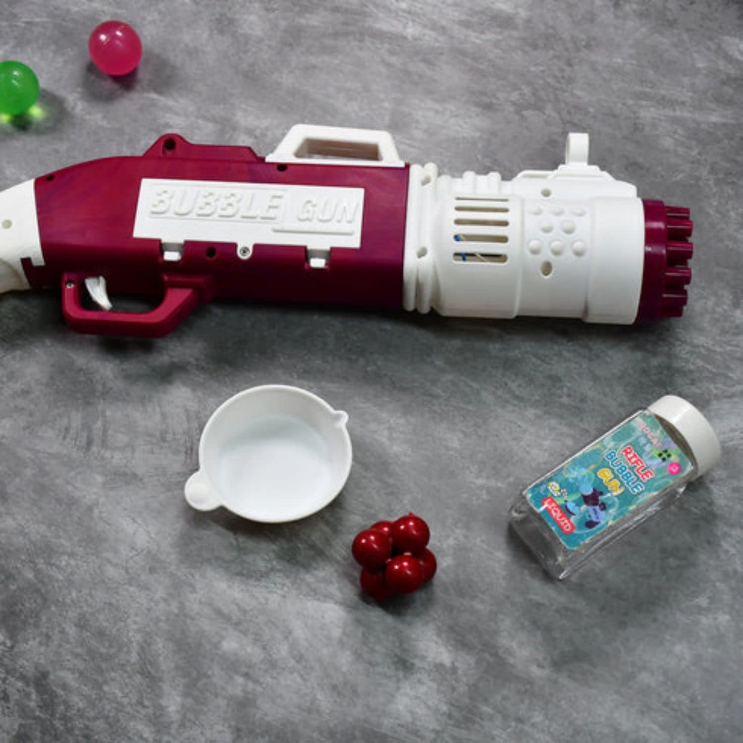 Kids Mandi Battery Operated Bubbles Gun Gatling Bubble Machine (10 words).