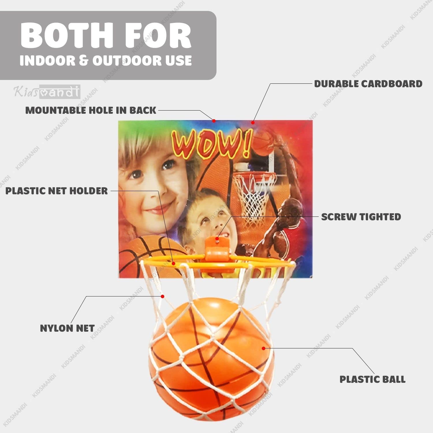 Kids Mandi plastic basketball toys for kids, portable hoop game.