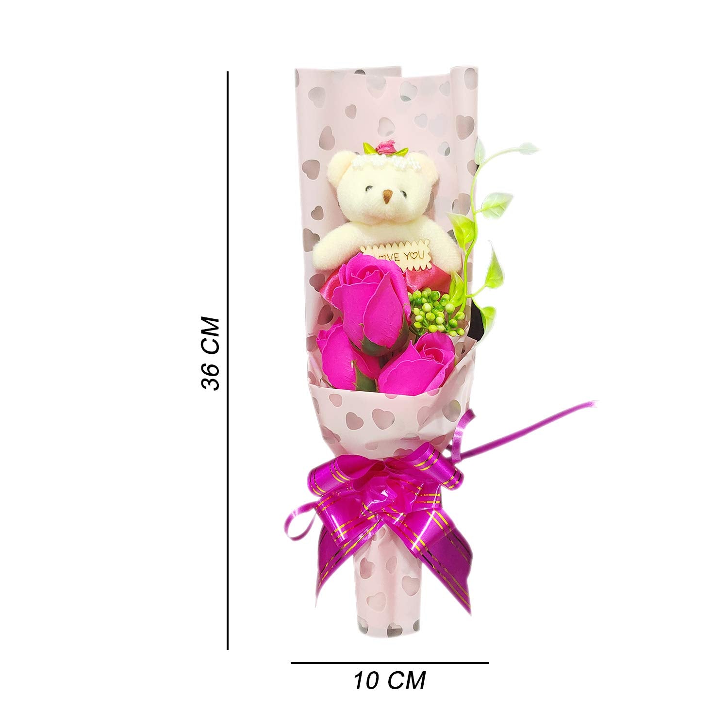 KIDS MANDI Sisq Rose Bouquet with Small Teddy Gift Set