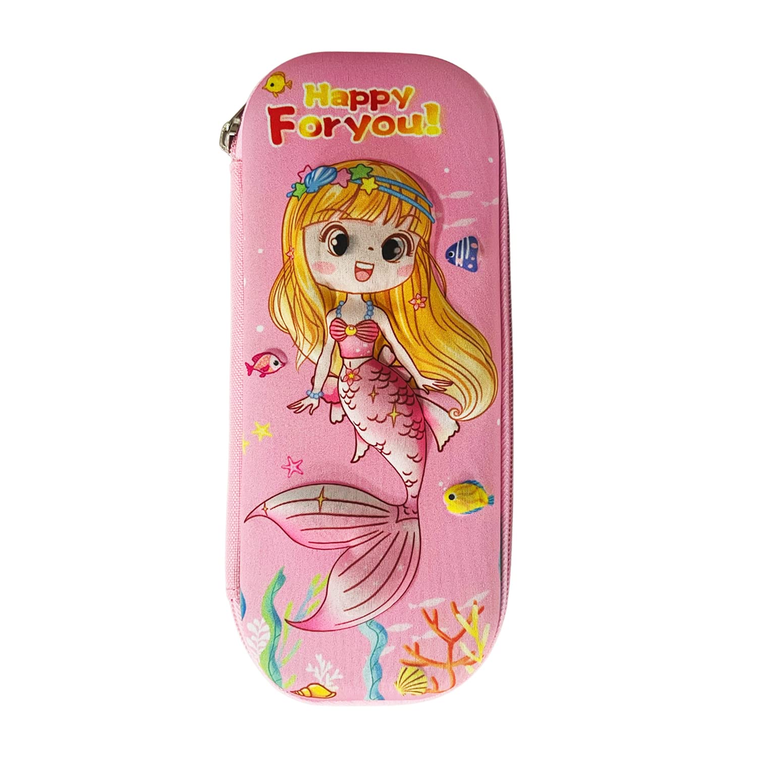 Kids Mandi 3D design Eva pencil case with mesh compartment