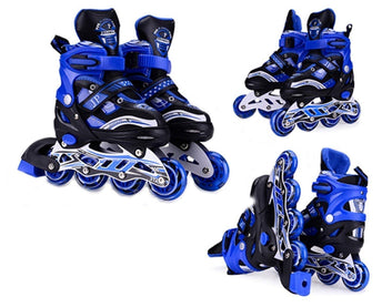 Kids Mandi Adjustable Inline Skates with Illuminating Wheels for Beginners