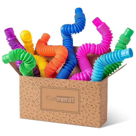 Kids Mandi Pop Tube Fidget Toy in various colors.