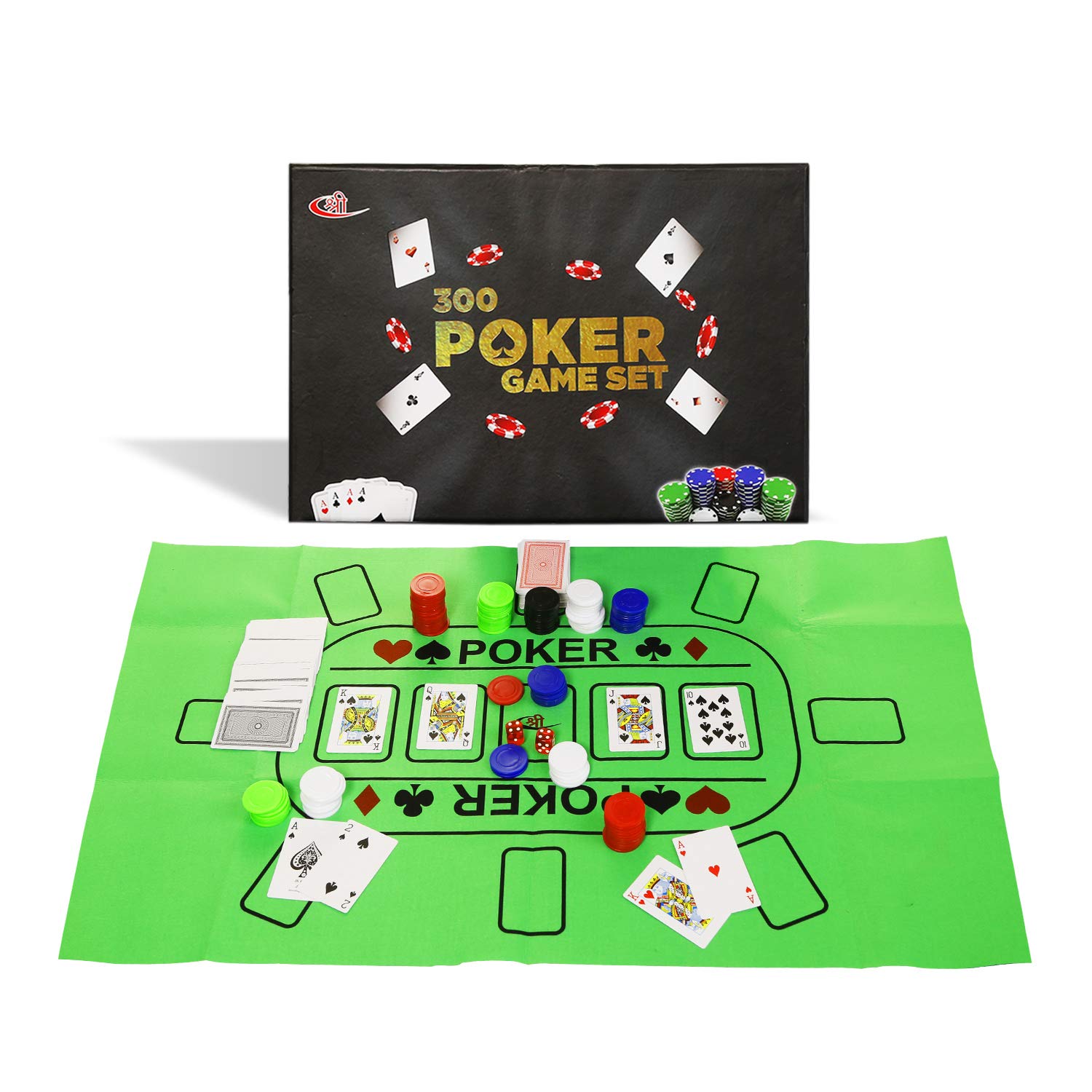 Kids Mandi casino style plastic poker chips set for gambling.