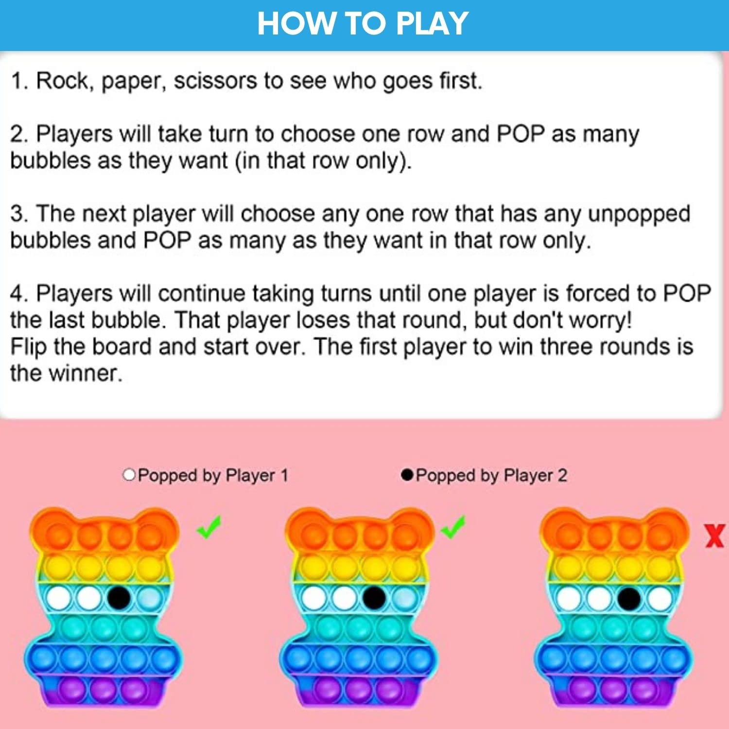 Kids Mandi Pop It Bubble Fidget Toy Sensory Tool