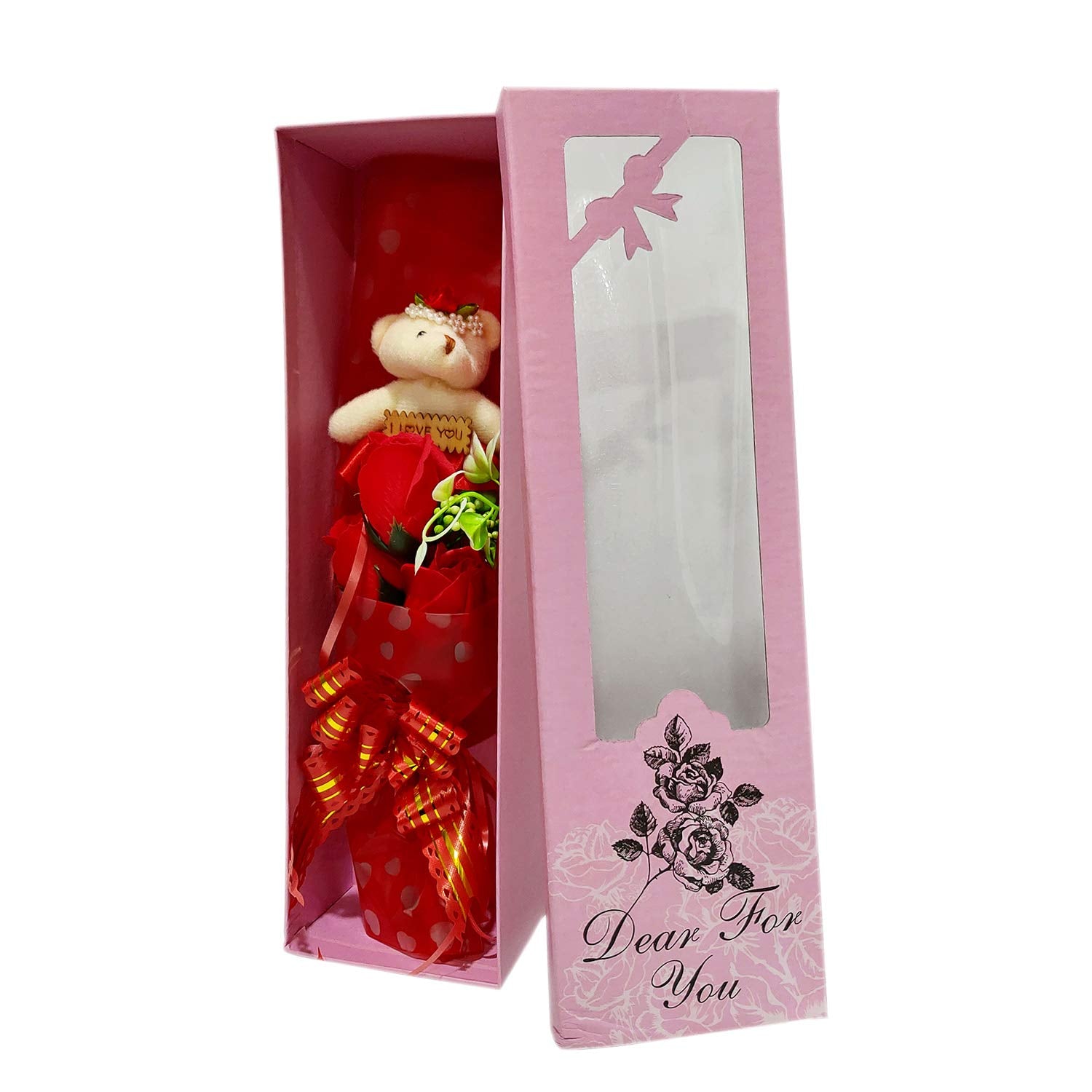 KIDS MANDI Sisq Rose Bouquet with Small Teddy Gift Set