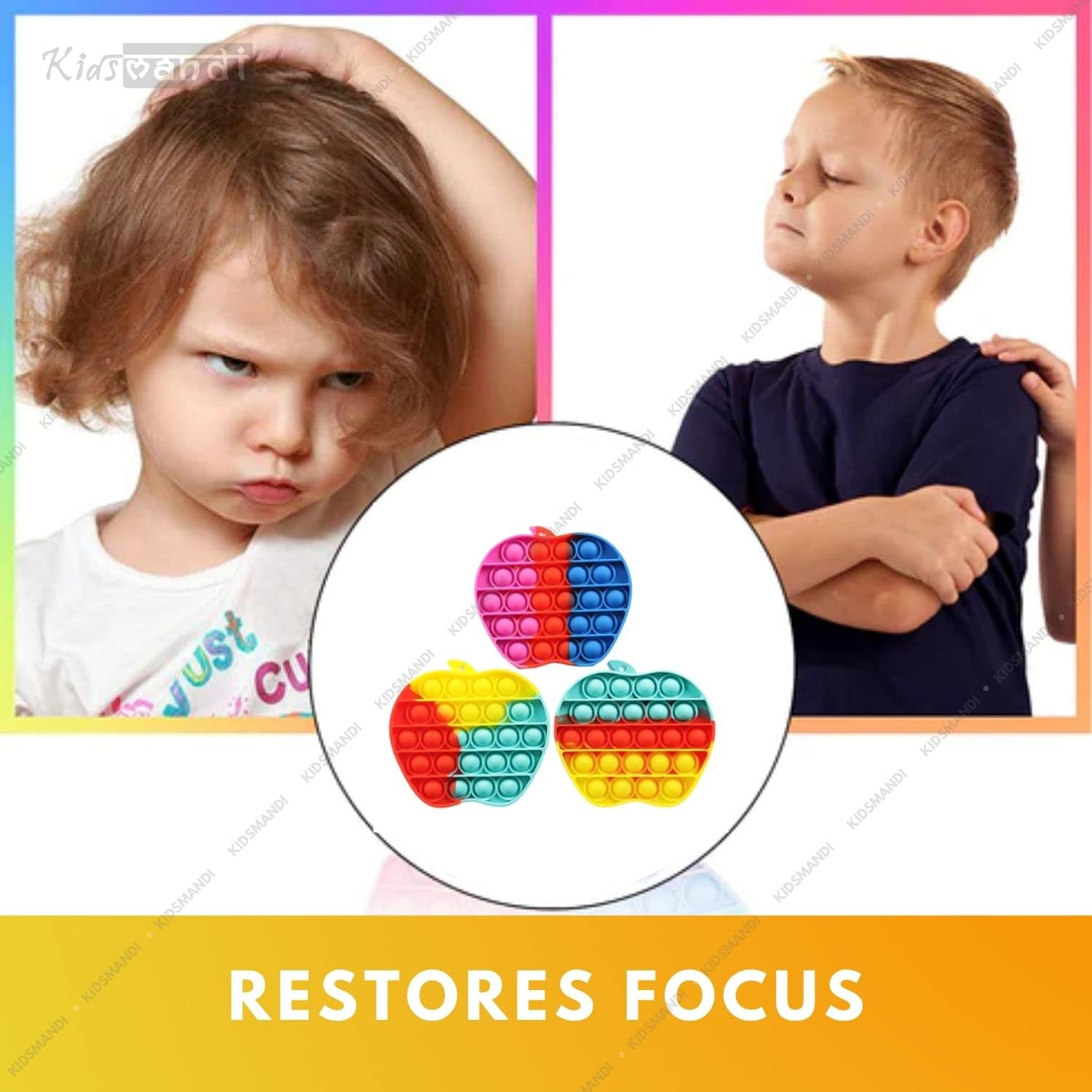 Kids Mandi Pop It Bubble Fidget Toy Sensory Tool