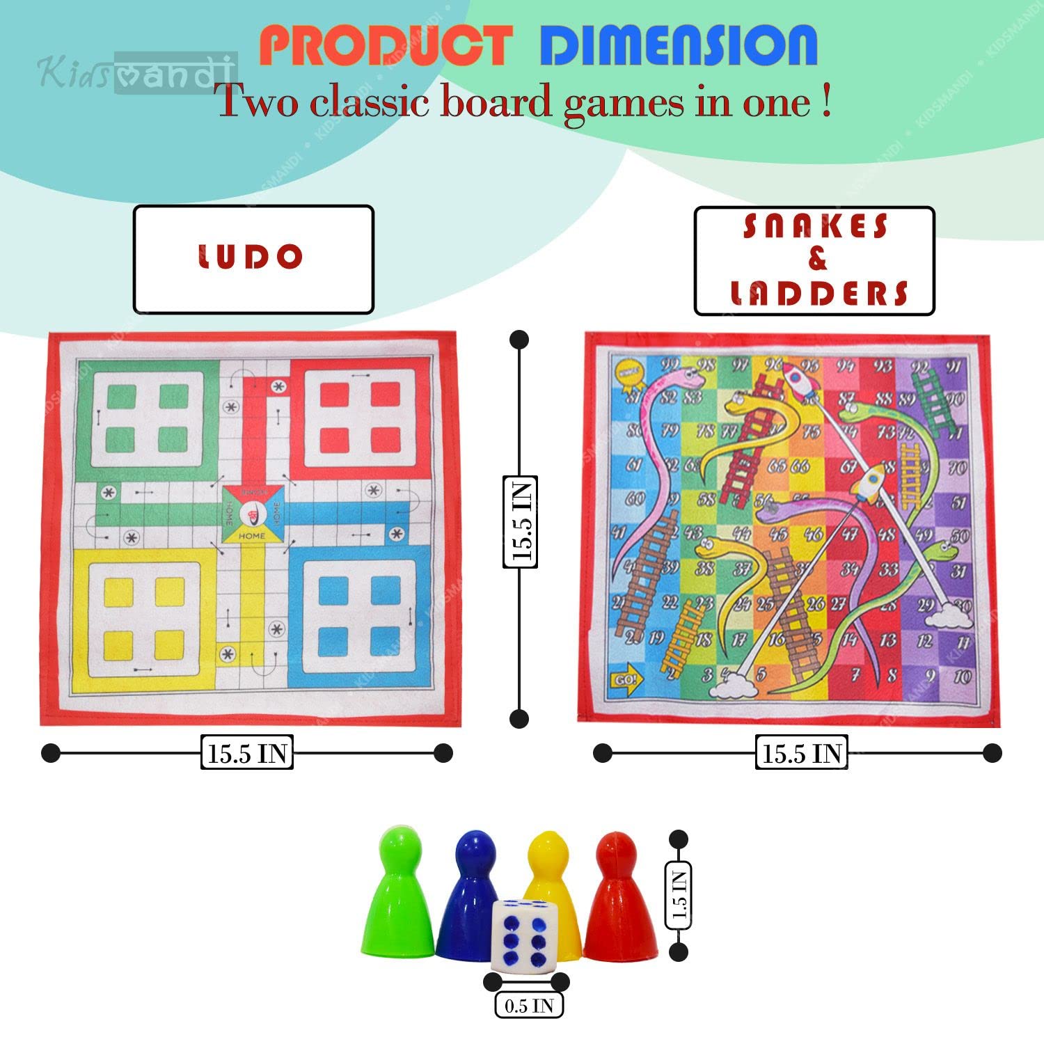 Kids Mandi Ludo Board Game Snake and Ladder Mat Game