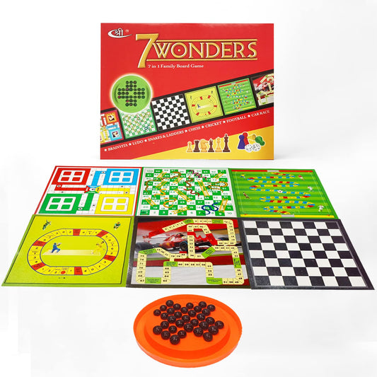 Kids Mandi seven-in-one family board game set.