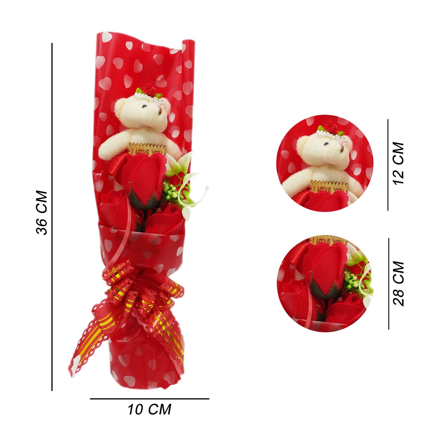 KIDS MANDI Sisq Rose Bouquet with Small Teddy Gift Set