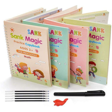 Kids Mandi 4-pcs Magic Practice Copybook Set Reusable Writing Drawing