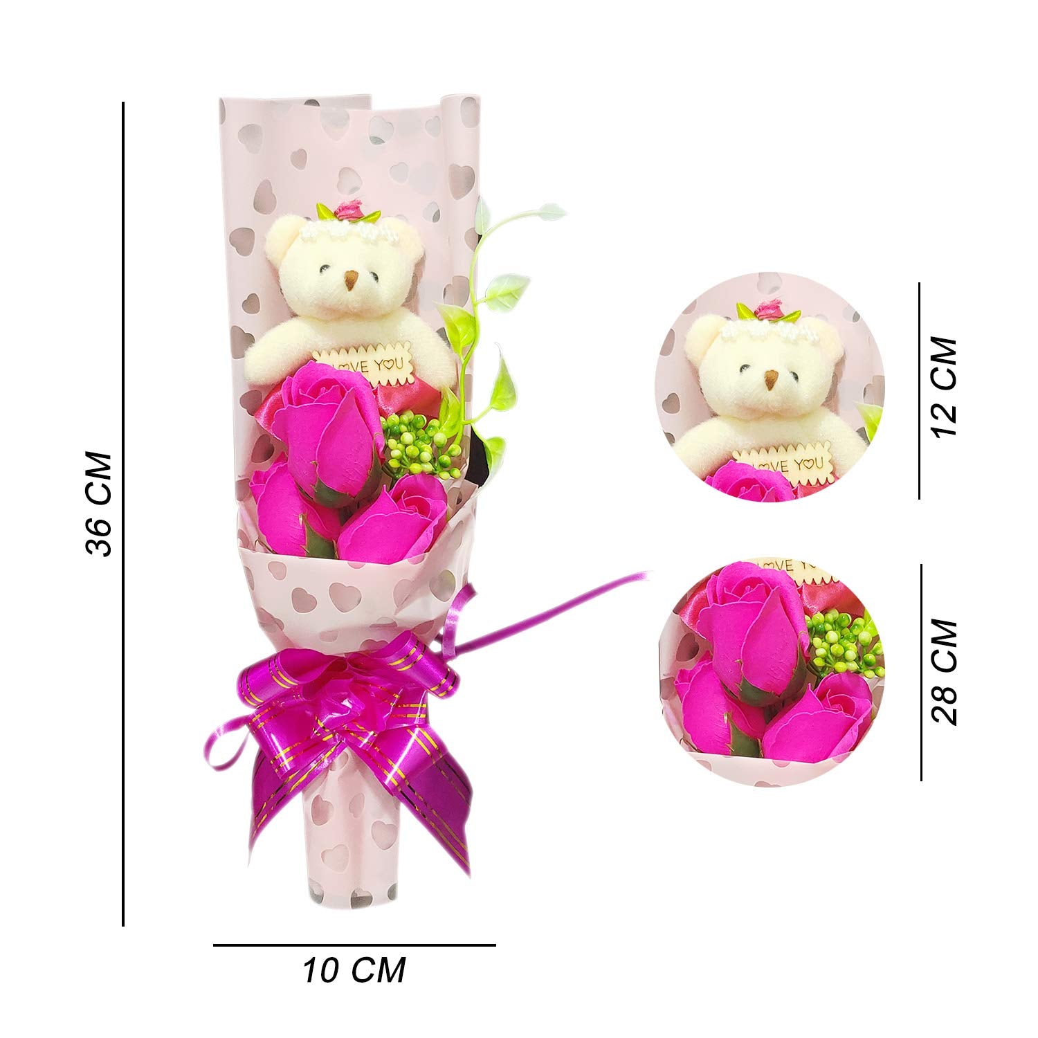 KIDS MANDI Sisq Rose Bouquet with Small Teddy Gift Set