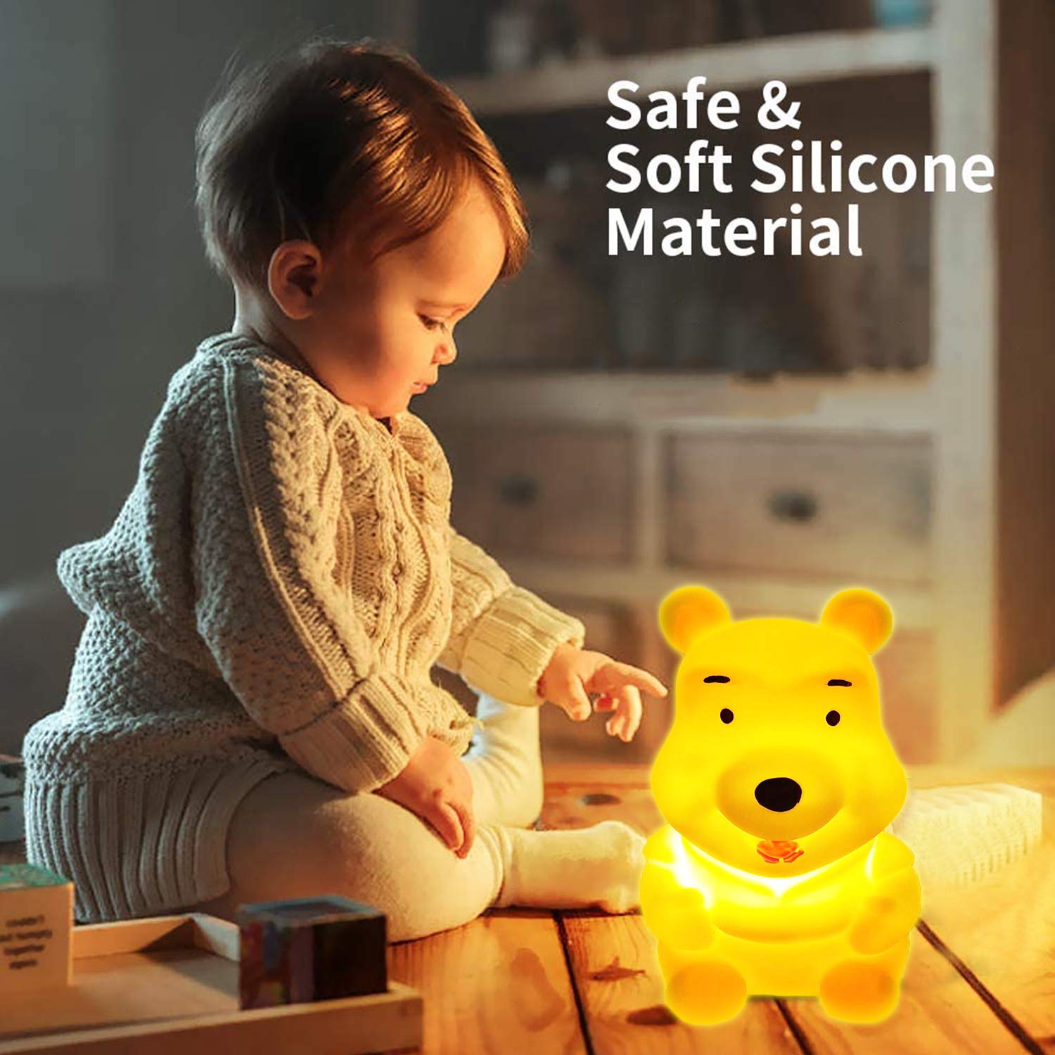 Kids Mandi Bear Shaped Portable LED Night Light Lamp.