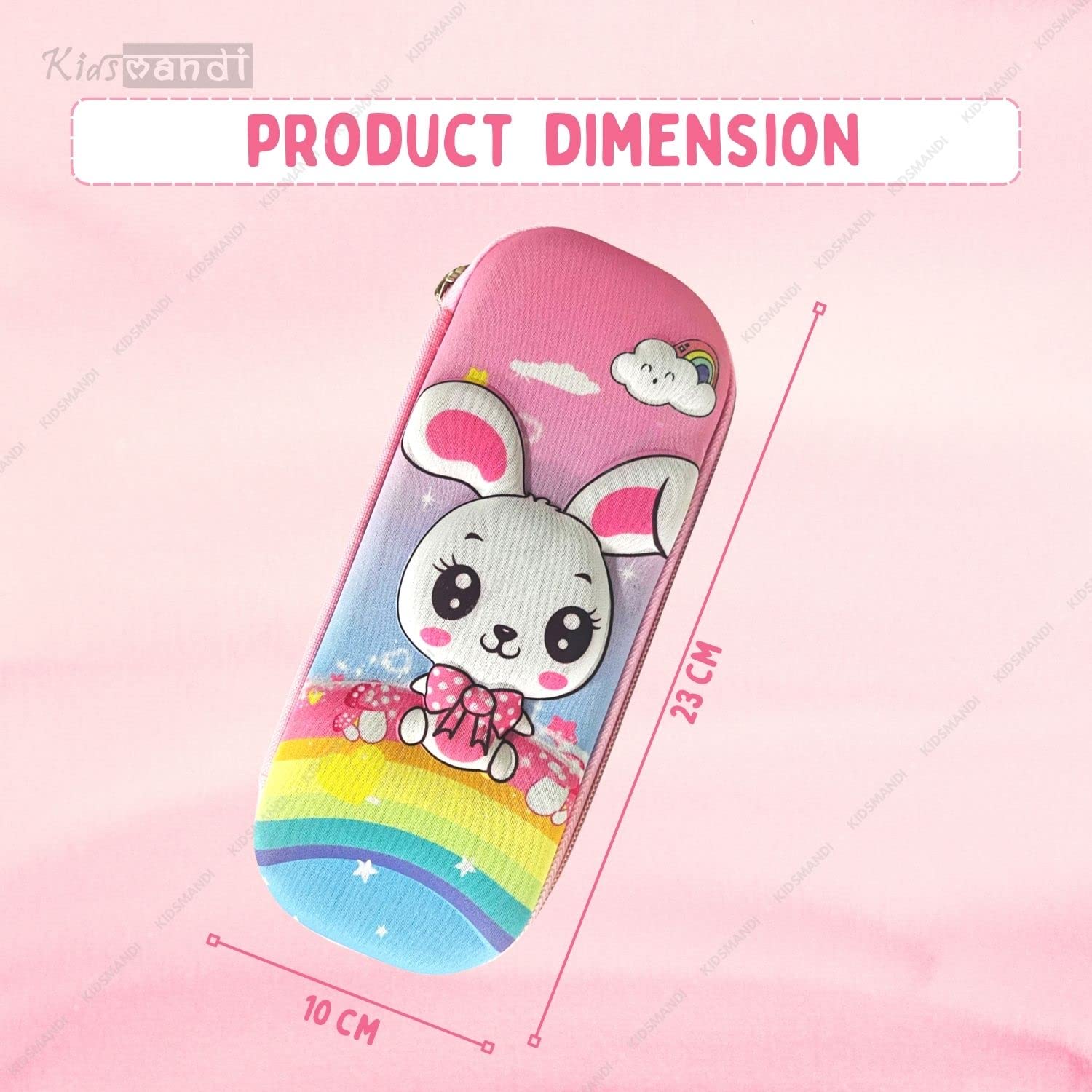 Kids Mandi 3D design Eva pencil case with mesh compartment