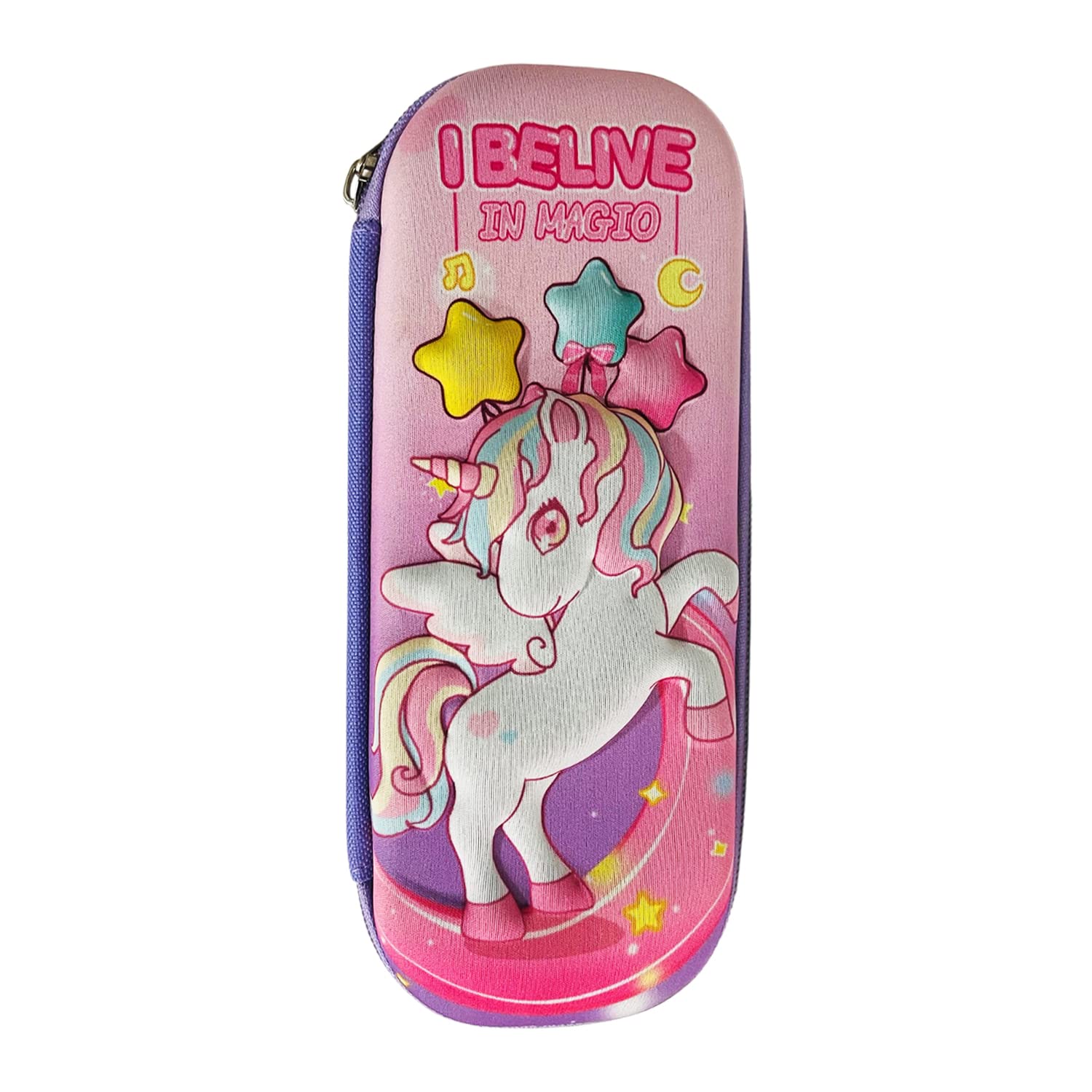 Kids Mandi 3D design Eva pencil case with mesh compartment