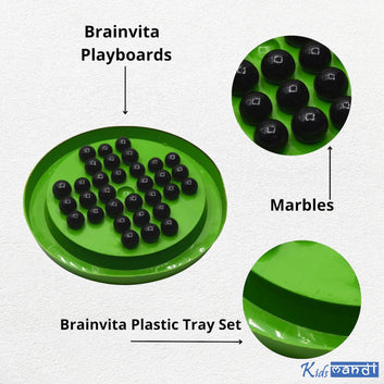 Kids Mandi Brainvita Mind-Challenging Board Game with 32 Marbles