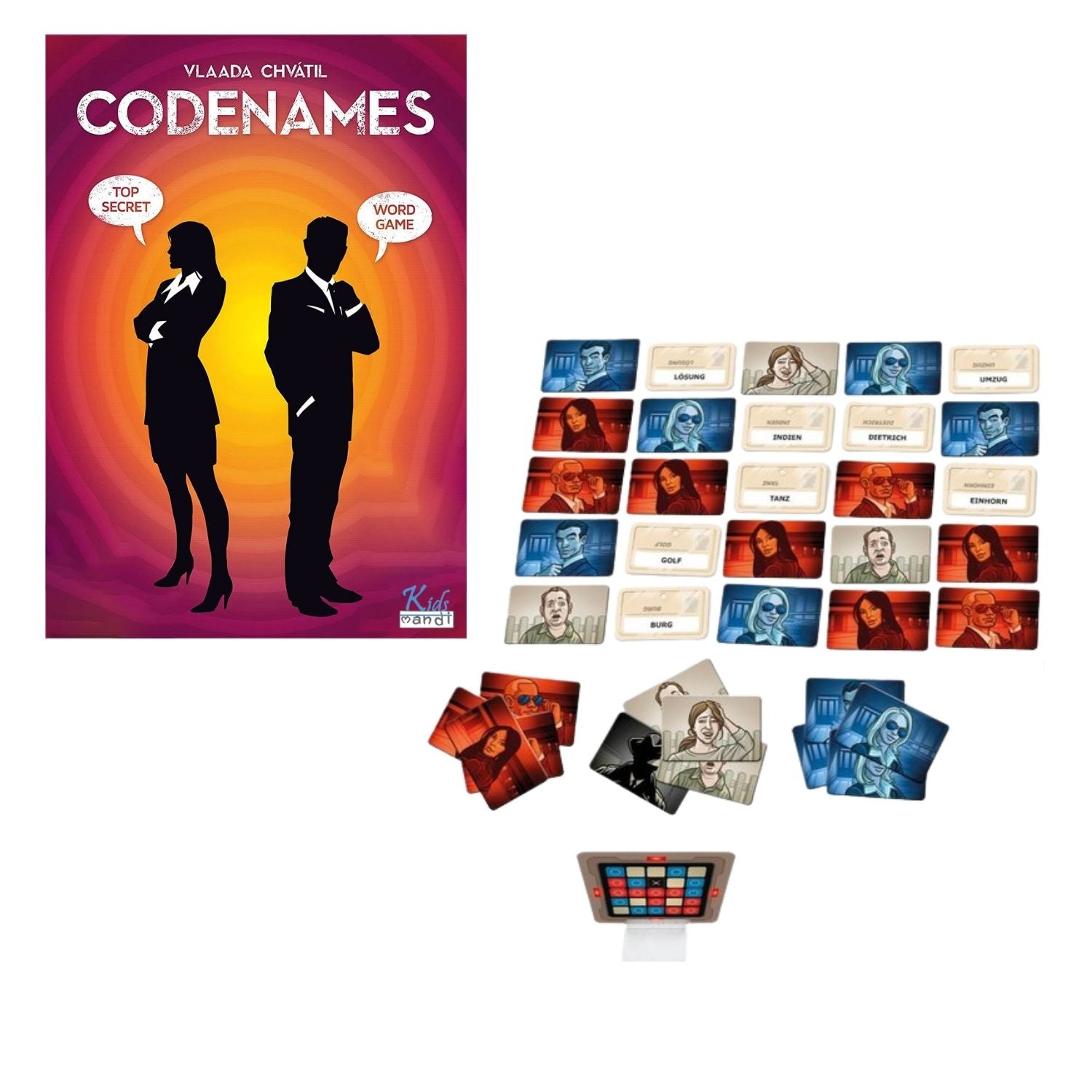 Kids Mandi Codenames board game for children, fun and educational.