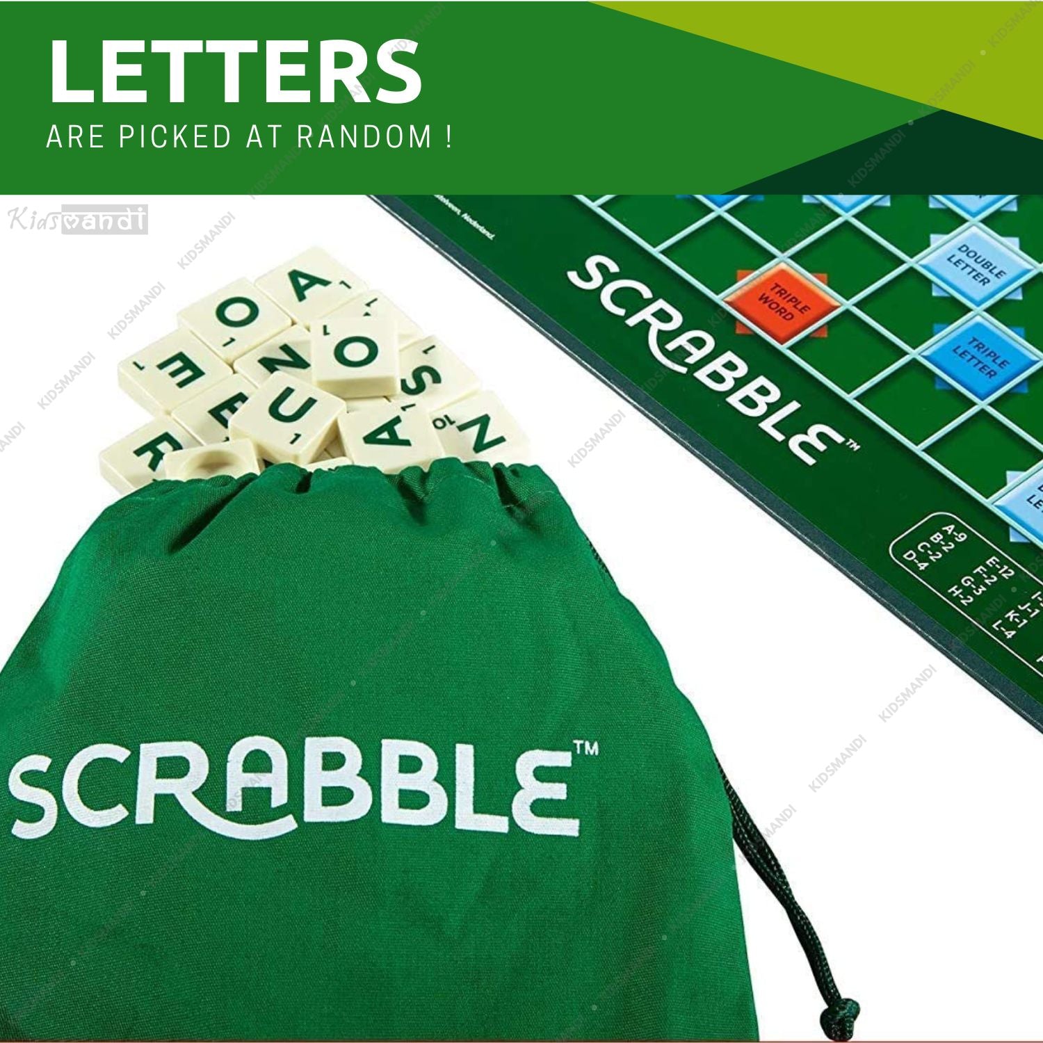 Kids Mandi - Scrabble board game with colorful letter tiles.
