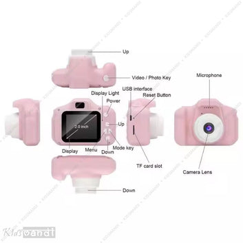 Kids Mandi Kids Toy Digital Camera/Video Recorder, 2 inch Display, 3 MP Photo Resolution, with Games and Filters (Multicolor)