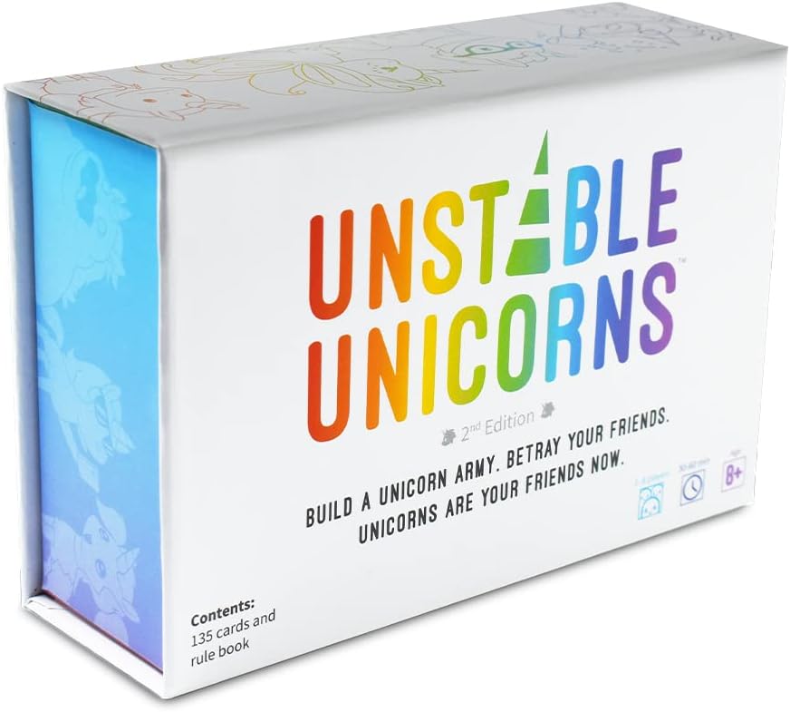 Kids Mandi Unstable Unicorns card game with magical creatures concept