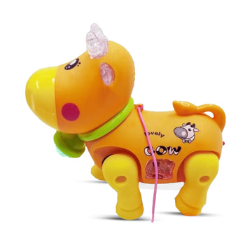 STAZIE|Musical Crawling Cow Toy with LED Light | Interactive Sensory Toddler Activity Toy | Battery Operated Fun Indoor Toy for Kids