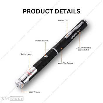 Kids Mandi Green Laser Pointer Party Pen with Disco Lights, Up to 2000 Meters Range, and 2 AAA Cells (Battery Not Included)