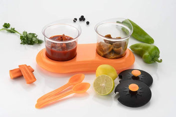 Mundal Multipurpose Dining Set Jar and Tray Holder, Chutneys/Pickles/Spices Jar - 2pc