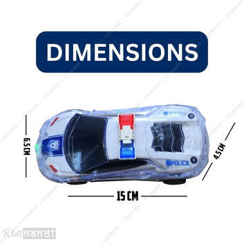 Kids Mandi Police Car Toy with Flashing Lights & Siren Sounds | Realistic Emergency Vehicle | Friction Powered Push & Go Motor Car for Kids | Birthday & Gift Toy