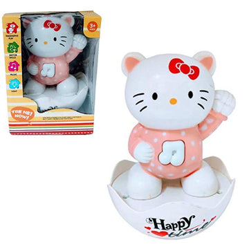 Kids Mandi® Dancing Kitty Toy - Cartoon Egg Kitty with Lights, Fun for Toddlers, Interactive Play, Gift for Kids, Educational Toy, Battery Operated