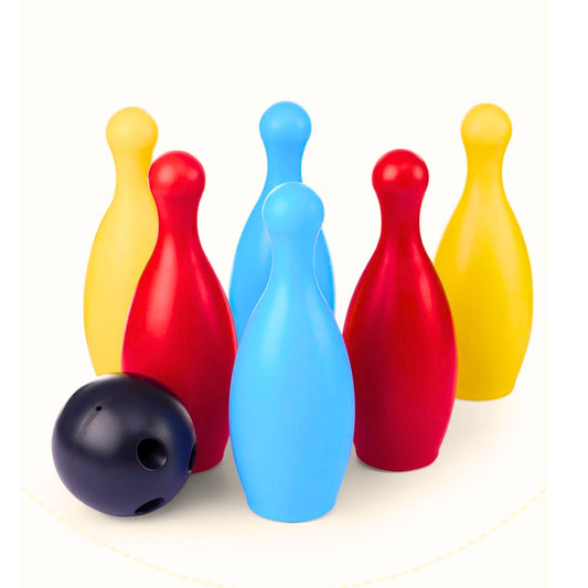 Plastic Bowling Playset (7 Pieces) | Bowling Pins Toy Set |