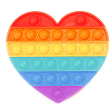 Kids Mandi 1 Piece Mix Rainbow Fidget Pop It, Pop Toys Pack, Push Bubble with Popping Sound, Different Fidget Sensory Squeeze Toys, Stress Reliever Tool - Color May Vary