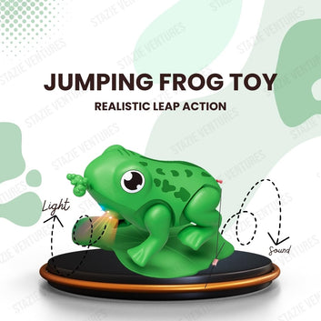 STAZIE|Battery Operated Jumping Frog Toy | Bouncing Frog for Interactive Play | Realistic Leap Action |for Toddlers