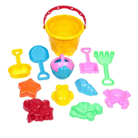 Sand Kit Play Set with Bucket, Shovels & Molds & Summer Fun Creative Activity Playset & Gardening Tool