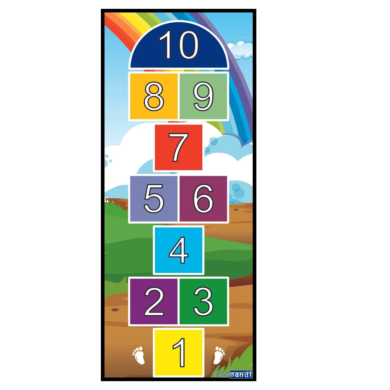 Kids Mandi Hopscotch Count & Jump Game | Jumbo Kids Play Mat (40" x 108")